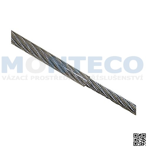 Ocelové lano pr.3x4 mm, 6x7 s nástřikem PVC