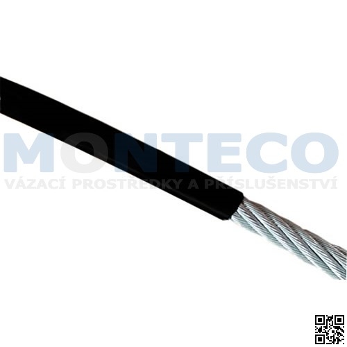 Ocelové lano pr.2x3 mm, 6x7 s nástřikem PVC černé